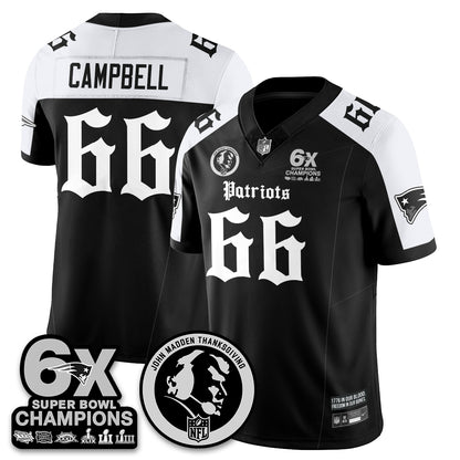 NE Gothic 6x Champions Patch Vapor Limited Jersey - John Madden Patch - All Stitched