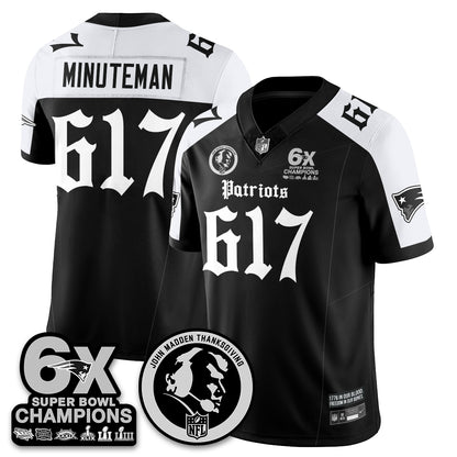 NE Gothic 6x Champions Patch Vapor Limited Jersey - John Madden Patch - All Stitched