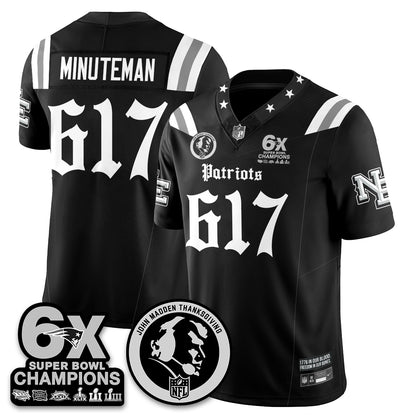 NE Gothic 6x Champions Patch Vapor Limited Jersey - John Madden Patch - All Stitched