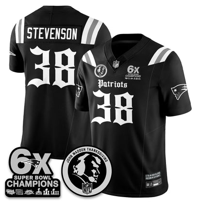 NE Gothic 6x Champions Patch Vapor Limited Jersey - John Madden Patch - All Stitched