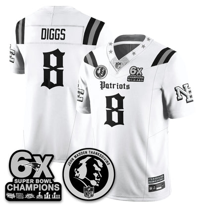 NE Gothic 6x Champions Patch Vapor Limited Jersey - John Madden Patch - All Stitched