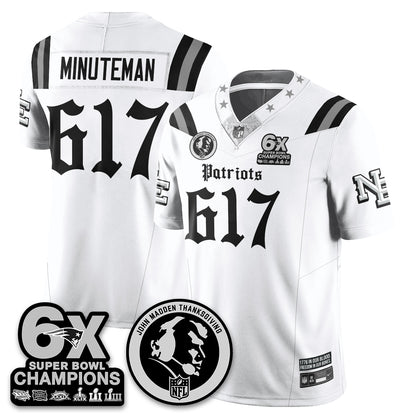 NE Gothic 6x Champions Patch Vapor Limited Jersey - John Madden Patch - All Stitched