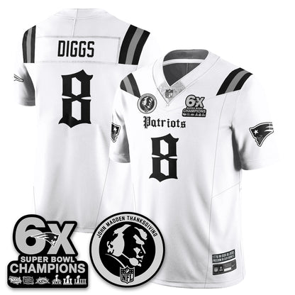 NE Gothic 6x Champions Patch Vapor Limited Jersey - John Madden Patch - All Stitched