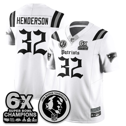 NE Gothic 6x Champions Patch Vapor Limited Jersey - John Madden Patch - All Stitched