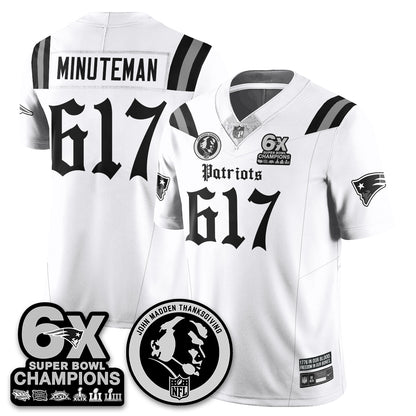 NE Gothic 6x Champions Patch Vapor Limited Jersey - John Madden Patch - All Stitched