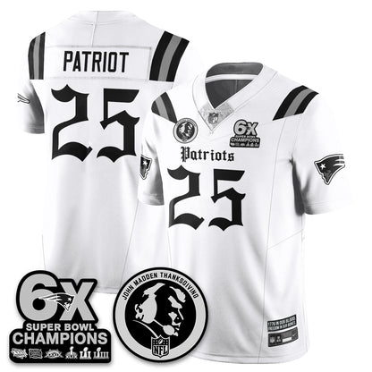 NE Gothic 6x Champions Patch Vapor Limited Jersey - John Madden Patch - All Stitched