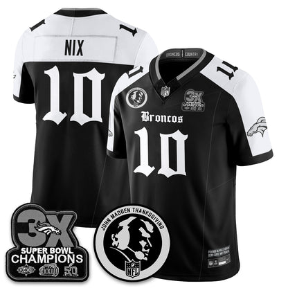 DEN Gothic 3x Champions Vapor Limited Jersey - John Madden Patch - All Stitched