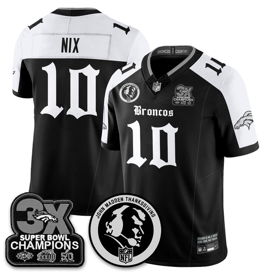 DEN Gothic 3x Champions Vapor Limited Jersey - John Madden Patch - All Stitched