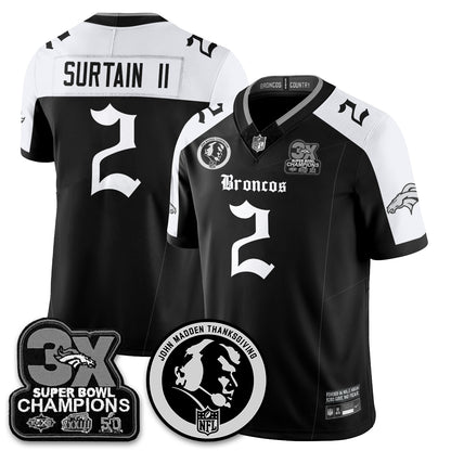 DEN Gothic 3x Champions Vapor Limited Jersey - John Madden Patch - All Stitched