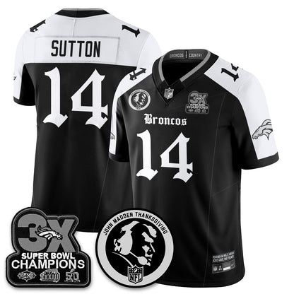 DEN Gothic 3x Champions Vapor Limited Jersey - John Madden Patch - All Stitched