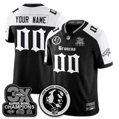 DEN Gothic 3x Champions Vapor Limited Jersey - John Madden Patch - All Stitched