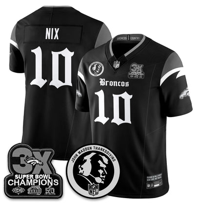 DEN Gothic 3x Champions Vapor Limited Jersey - John Madden Patch - All Stitched