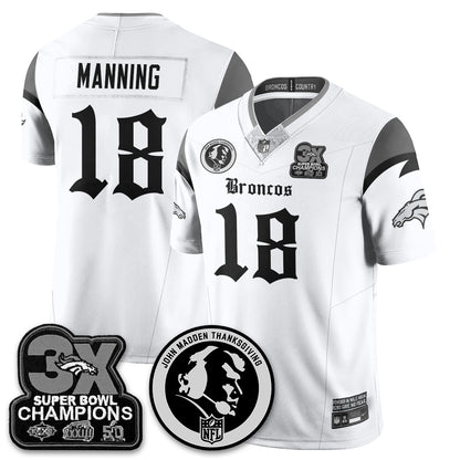 DEN Gothic 3x Champions Vapor Limited Jersey - John Madden Patch - All Stitched