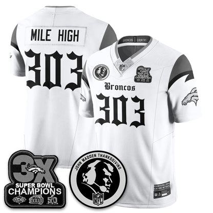 DEN Gothic 3x Champions Vapor Limited Jersey - John Madden Patch - All Stitched