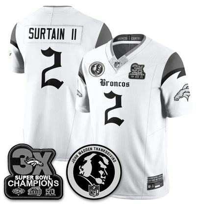 DEN Gothic 3x Champions Vapor Limited Jersey - John Madden Patch - All Stitched