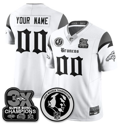 DEN Gothic 3x Champions Vapor Limited Jersey - John Madden Patch - All Stitched