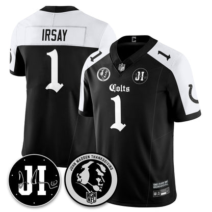 IND Gothic Vapor Limited Jersey - John Madden, Jim Irsay Patch - All Stitched