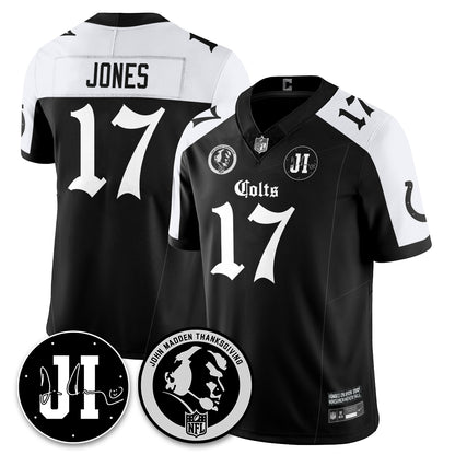 IND Gothic Vapor Limited Jersey - John Madden, Jim Irsay Patch - All Stitched