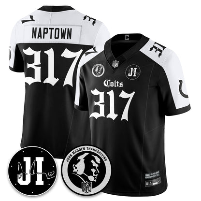 IND Gothic Vapor Limited Jersey - John Madden, Jim Irsay Patch - All Stitched