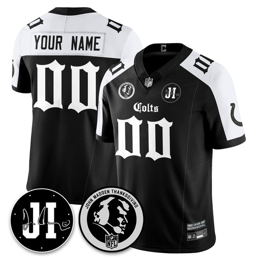 IND Gothic Vapor Limited Custom Jersey - John Madden, Jim Irsay Patch - All Stitched