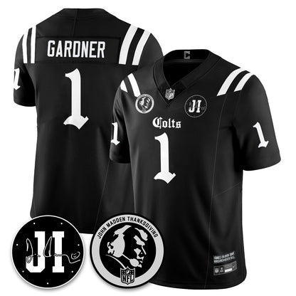 IND Gothic Vapor Limited Jersey - John Madden, Jim Irsay Patch - All Stitched