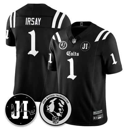 IND Gothic Vapor Limited Jersey - John Madden, Jim Irsay Patch - All Stitched
