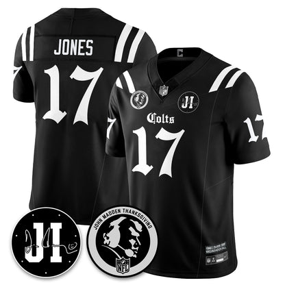 IND Gothic Vapor Limited Jersey - John Madden, Jim Irsay Patch - All Stitched
