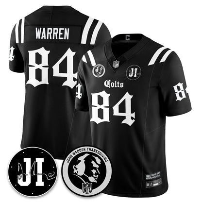 IND Gothic Vapor Limited Jersey - John Madden, Jim Irsay Patch - All Stitched