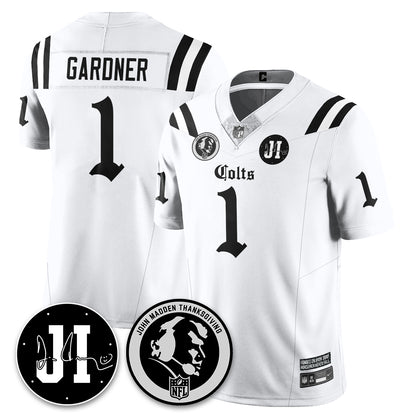 IND Gothic Vapor Limited Jersey - John Madden, Jim Irsay Patch - All Stitched