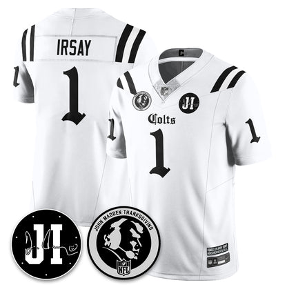 IND Gothic Vapor Limited Jersey - John Madden, Jim Irsay Patch - All Stitched
