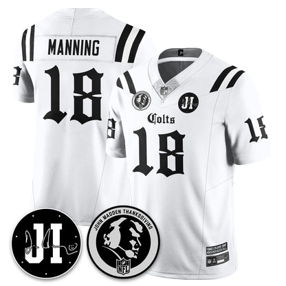 IND Gothic Vapor Limited Jersey - John Madden, Jim Irsay Patch - All Stitched