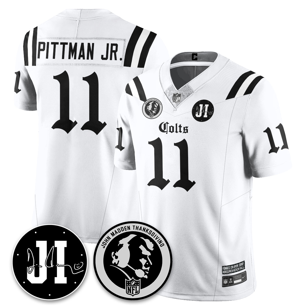 IND Gothic Vapor Limited Jersey - John Madden, Jim Irsay Patch - All Stitched