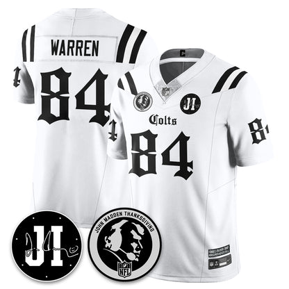 IND Gothic Vapor Limited Jersey - John Madden, Jim Irsay Patch - All Stitched