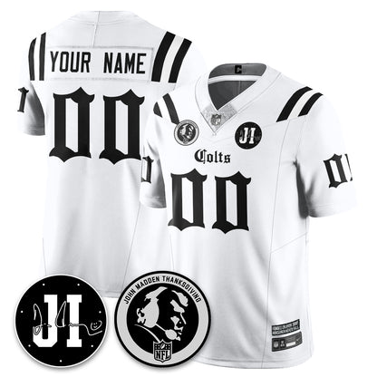IND Gothic Vapor Limited Jersey - John Madden, Jim Irsay Patch - All Stitched