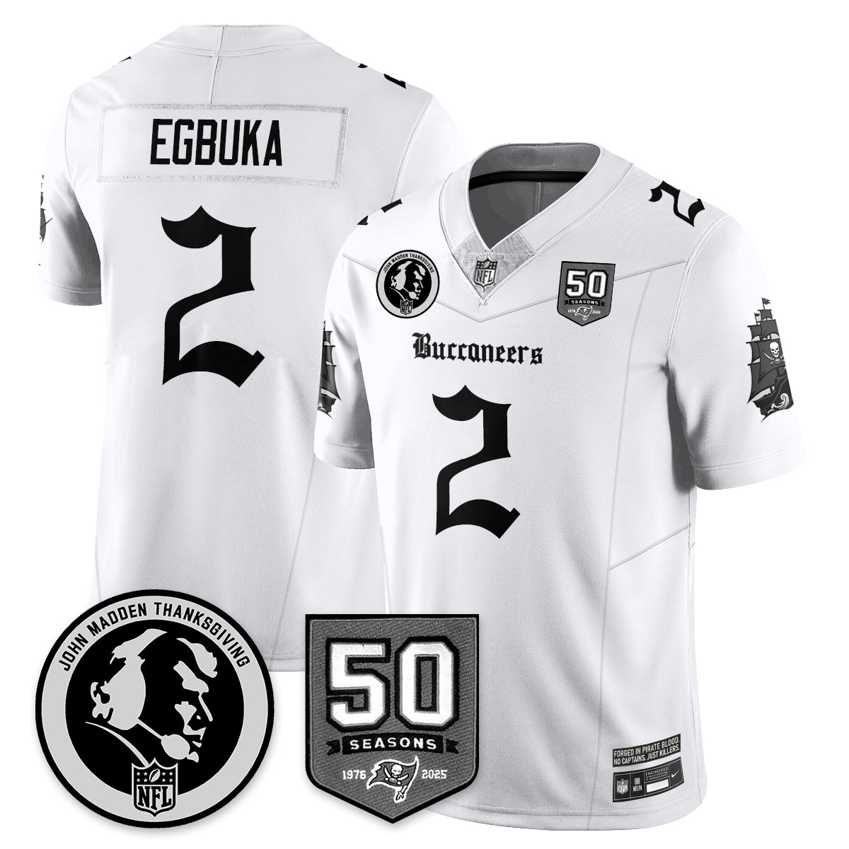 TB Gothic Vapor Limited Jersey - John Madden Patch - All Stitched