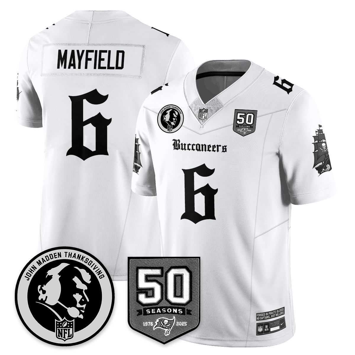TB Gothic Vapor Limited Jersey - John Madden Patch - All Stitched
