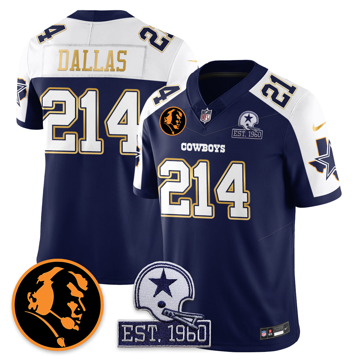 DAL Vapor Limited Gold Jersey - John Madden Patch - All Stitched