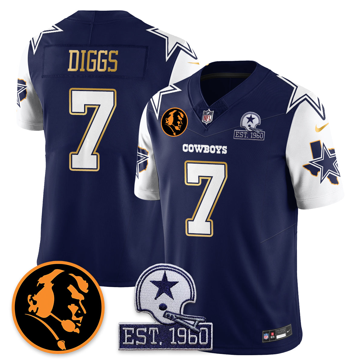 DAL Vapor Limited Gold Jersey - John Madden Patch - All Stitched