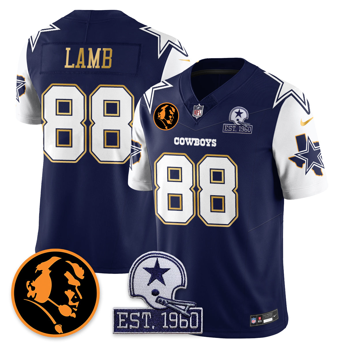 DAL Vapor Limited Gold Jersey - John Madden Patch - All Stitched