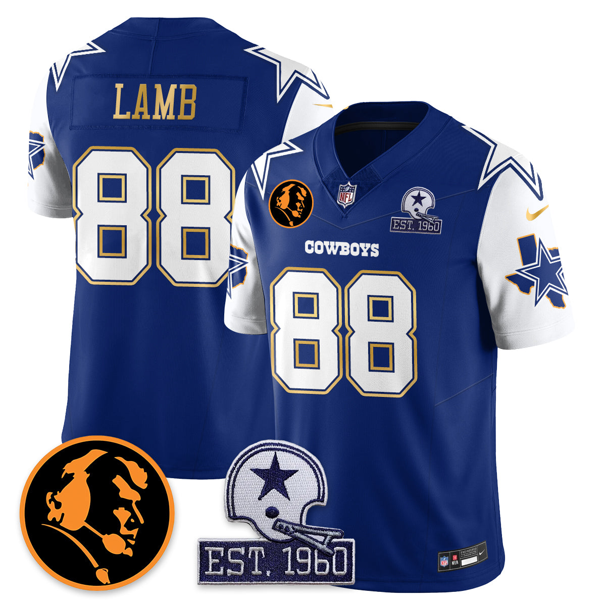 DAL Vapor Limited Gold Jersey - John Madden Patch - All Stitched