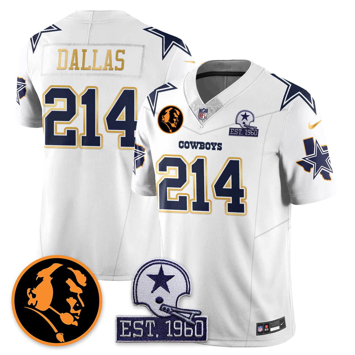 DAL Vapor Limited Gold Jersey - John Madden Patch - All Stitched