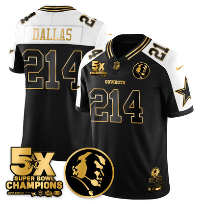 DAL 5-Time Champions Vapor Limited Gold Jersey - John Madden Patch - All Stitched