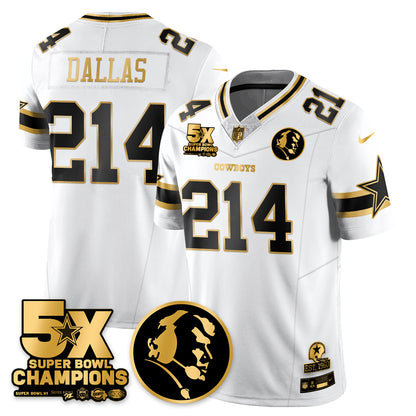 DAL 5-Time Champions Vapor Limited Gold Jersey - John Madden Patch - All Stitched