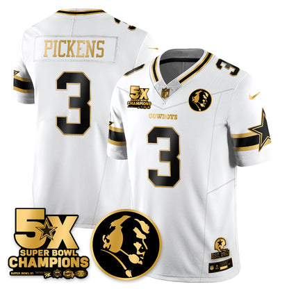 DAL 5-Time Champions Vapor Limited Gold Jersey - John Madden Patch - All Stitched