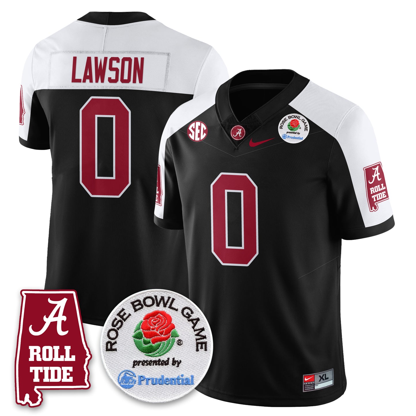 BAMA Rose Bowl Vapor Limited Jersey - All Stitched