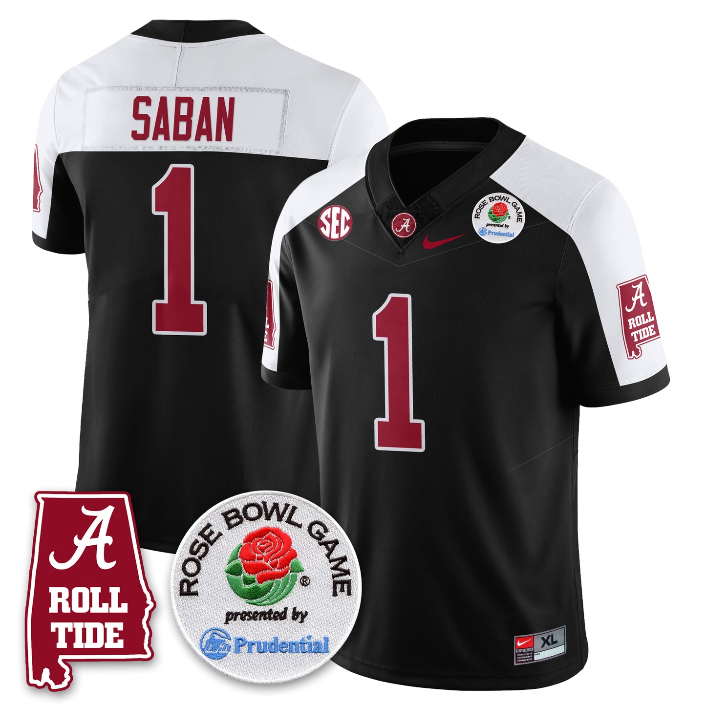 BAMA Rose Bowl Vapor Limited Jersey - All Stitched