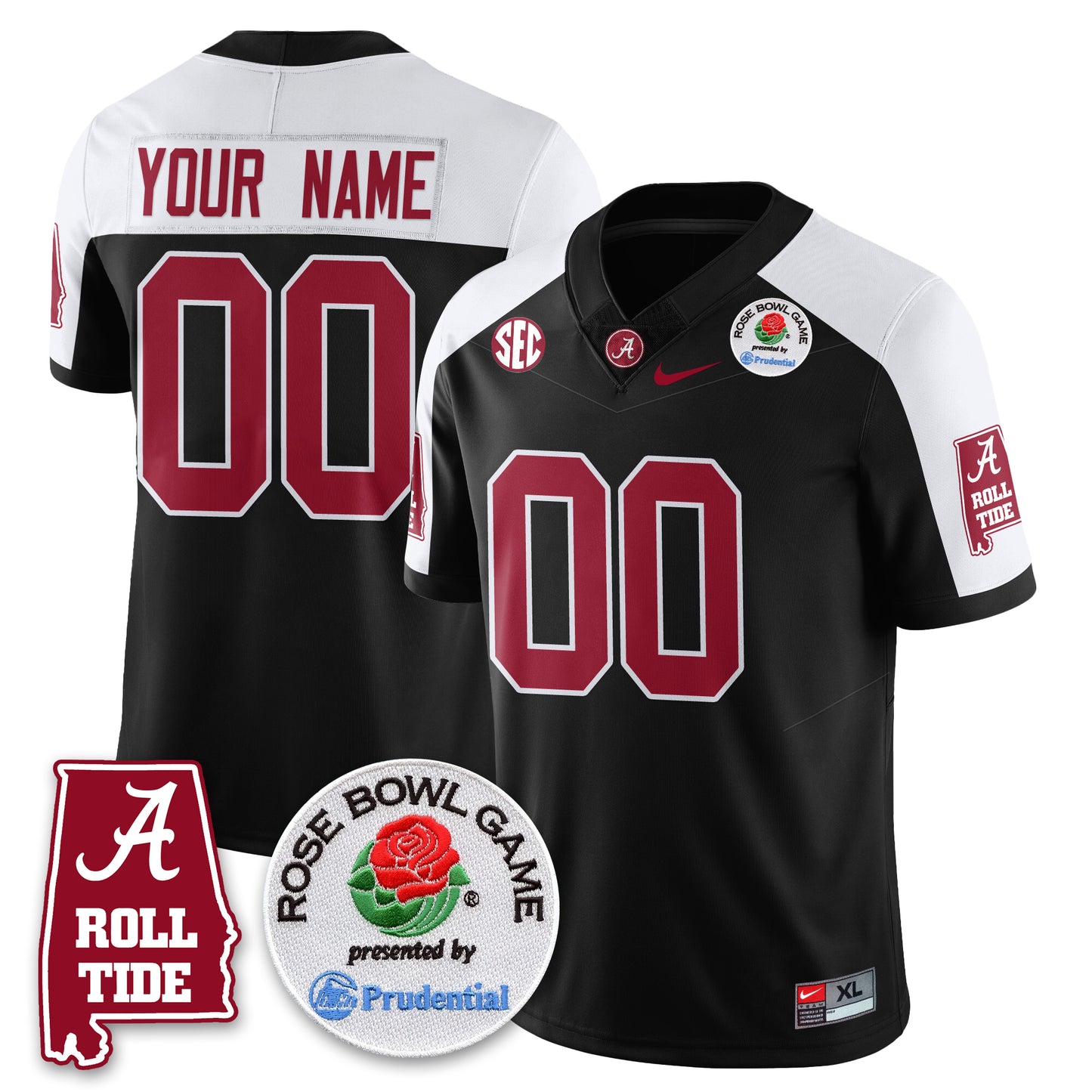 BAMA Rose Bowl Vapor Limited Custom Jersey - All Stitched