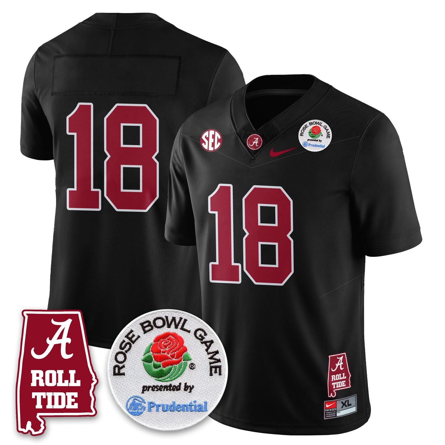 BAMA Rose Bowl Vapor Limited Jersey - All Stitched