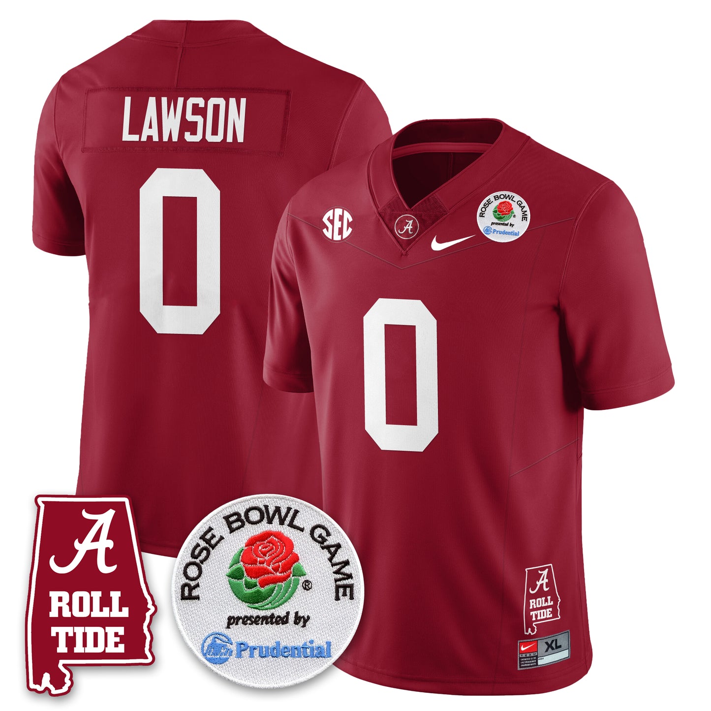 BAMA Rose Bowl Vapor Limited Jersey - All Stitched