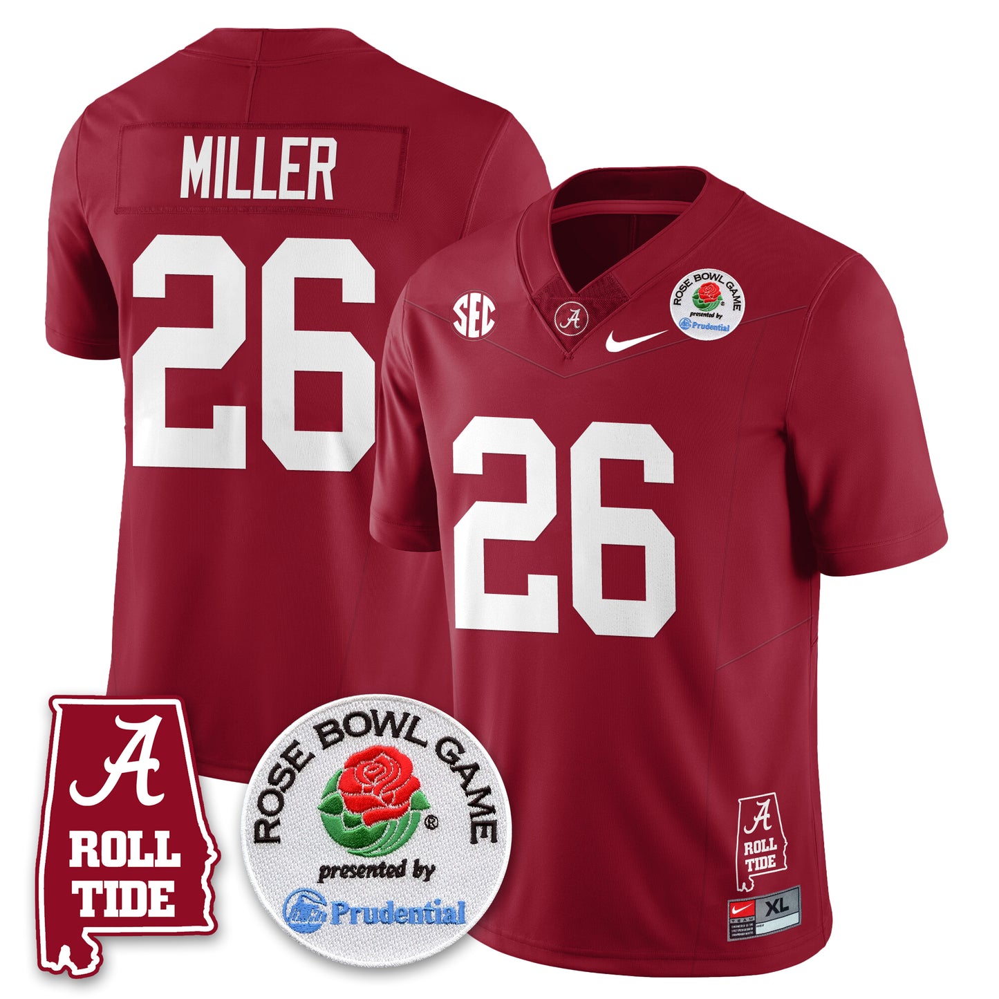 BAMA Rose Bowl Vapor Limited Jersey - All Stitched